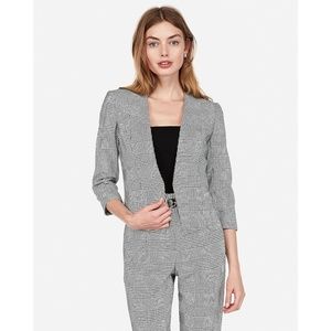 Express Plaid Cutaway Blazer